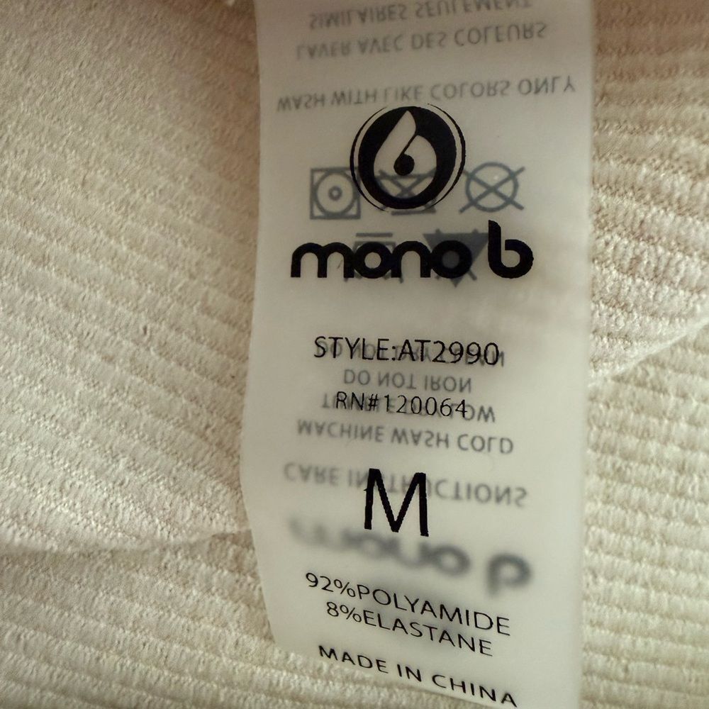 Mono B Ribbed Tank Top Cream Ribbed medium - Picture 7 of 8